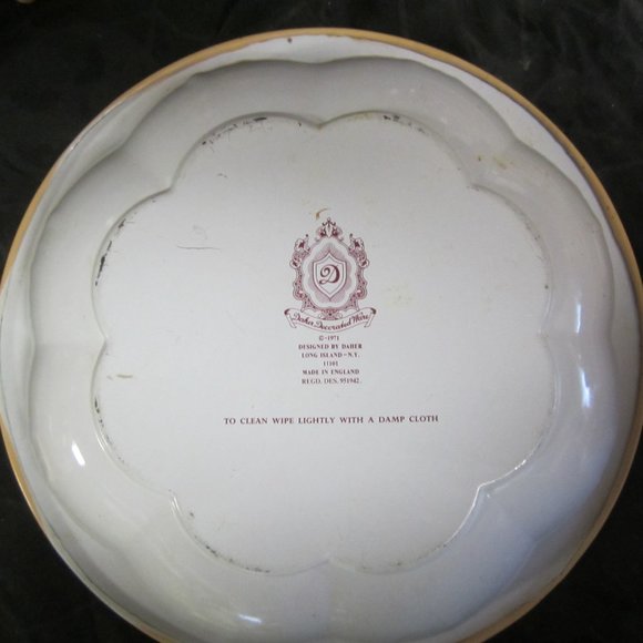 VTG 1971 DAHER DECORATED WARE TIN 10'' BOWL, FLORALS AND SCENES - Picture 7 of 8